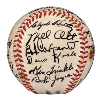 1946 New York Giants Team Signed Baseball With 14 Signatures Including Mel Ott (PSA Near Mint 7)